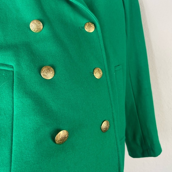 J. Crew Majesty Double Breasted Coat in Kelly Green Size 2 - Picture 7 of 11